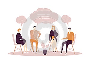 Group therapy - modern flat design style illustration