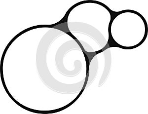 Three difference size bubbles merged