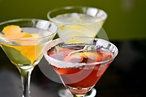 Group of Three Upscale Martinis