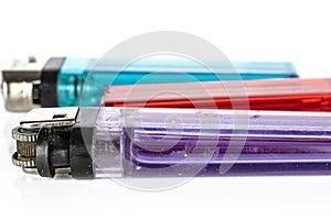 Plastic lighter isolated on white