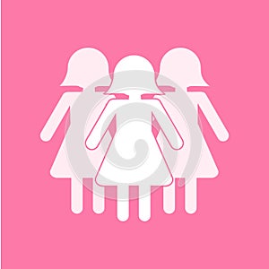 Group of three women icon. Vector illustration