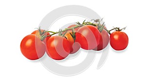 Group tomatoes isolated on the white background