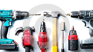 A group of tools that are laying on a table