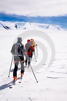 Group touring skiers