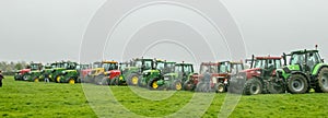 A group of tractors parked up