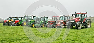 A group of tractors parked up