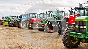 A group of tractors parked up