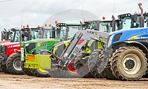 A group of tractors parked up