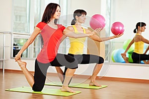 Group training in a fitness center