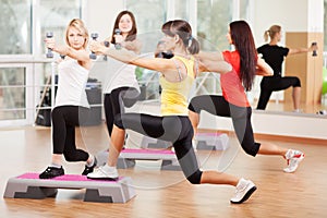 Group training in a fitness center