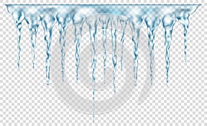 Group of translucent icicles