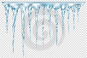 Group of translucent icicles