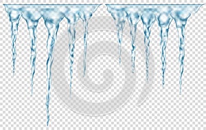 Group of translucent icicles