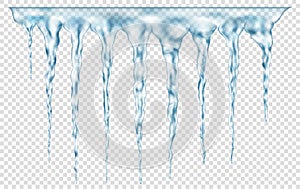 Group of translucent icicles