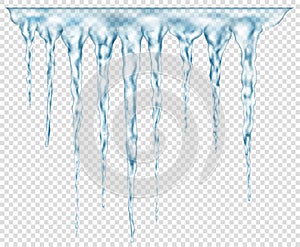 Group of translucent icicles