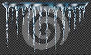 Group of translucent icicles