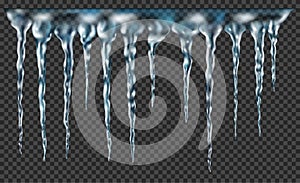 Group of translucent icicles