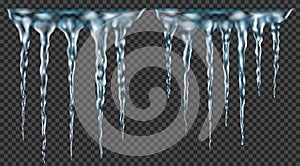 Group of translucent icicles