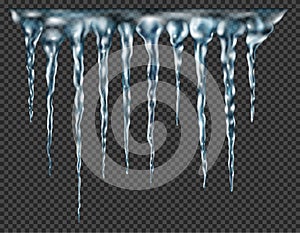 Group of translucent icicles