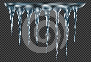 Group of translucent icicles