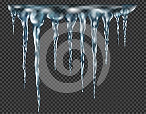 Group of translucent icicles