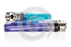 Plastic lighter isolated on white