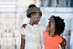 Group of two young african american girls