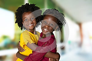 Group of two young african american girls