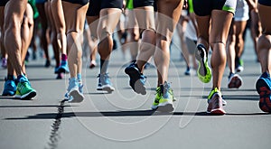 group of unidentified marathon racers running