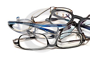 Group of unused old eyeglasses