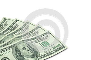 Group of US money isolated on white background with clipping path. I