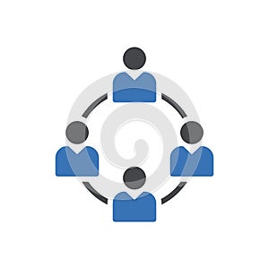 Group vector glyph colour icon