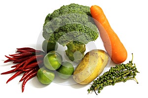 Group of vegetable food objects