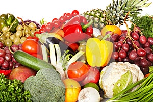 Group of vegetable and fruit.