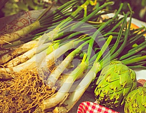 Group vegetables uncooked