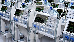 Group of ventilator machines photo