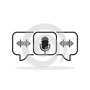 group voice chat room like black podcast icon