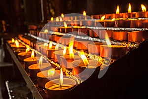 Group of Votive Candle in a Church