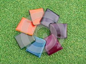 Group Wallets on grass