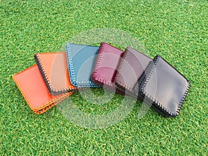 Group Wallets on grass