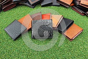 Group wallets of leather