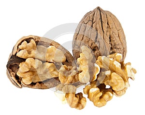 Group of Walnuts isolated on white background