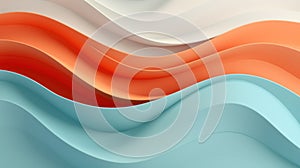 A group of waves of different colors on a white background, AI