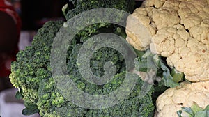 Group of white and green cauliflowers