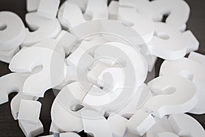 Group of White Question mark , Problem concept