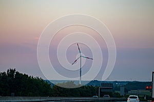 The group of windmills for renewable electric energy production