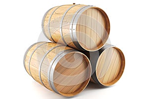 Group of wine barrels