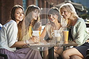 A group of women in the coffee shop