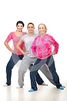 Group of women doing fitness