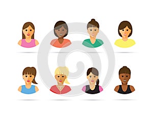 Group of women profiles photo